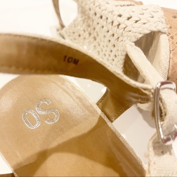 SO® Women's Basket Weave Platform Wedge Sandals - Picture 3 of 4